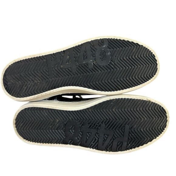 P448 SKATE HIGH TOP LEOPARD PRINT TEXTILE / LEATHER SNEAKERS SIZE 38 IN BLACK - Picture 6 of 10